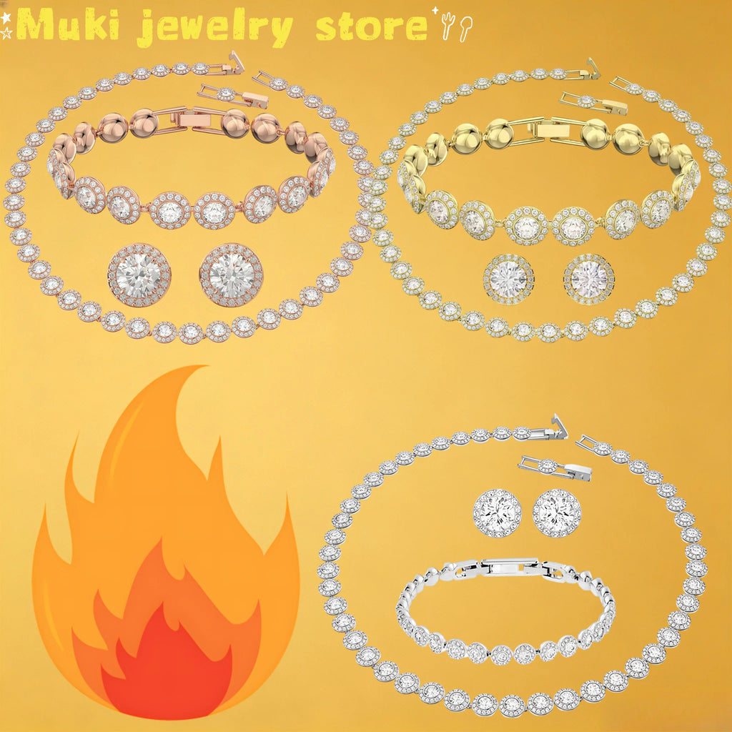 2026 Original Jewelry Round Necklace Earring Bracelet  Fashion  Chain Women Jewelry Sets Party Accessories