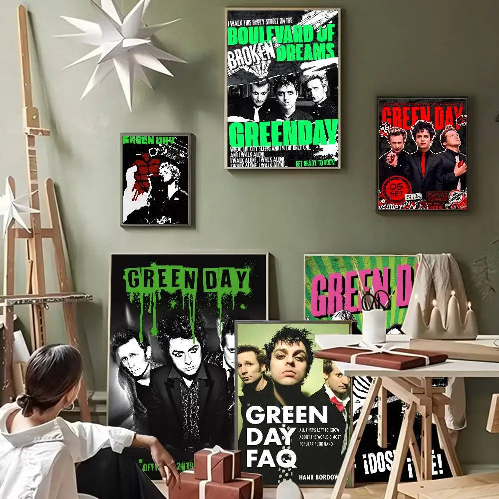 Green Day Rock Band Wall Art Poster