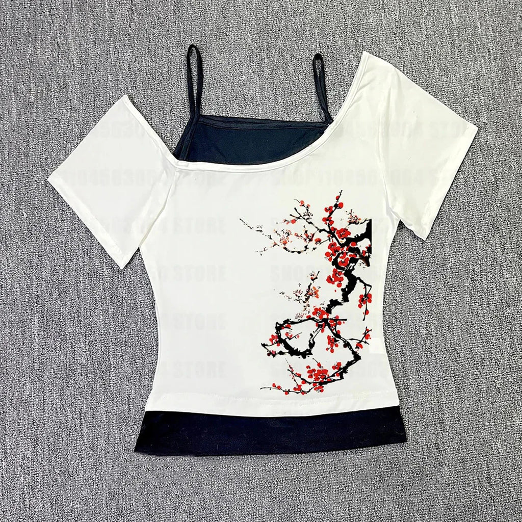 Vintage Graphic Y2K Slim-Fit Baby Tee