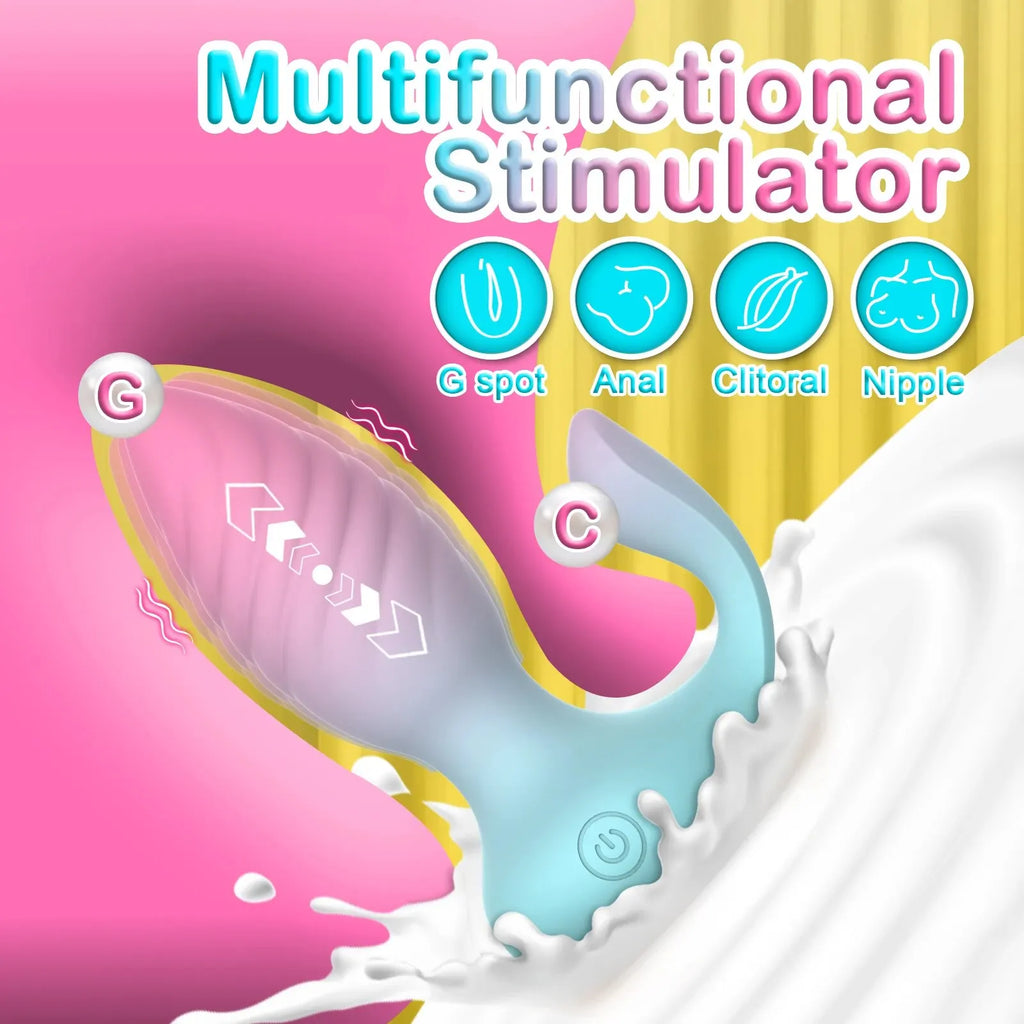 2-in-1 Remote Dual-Motor Crystal Anal Plug Vibrator