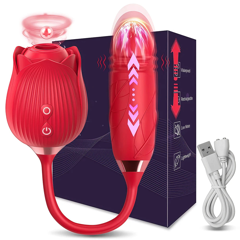 Rose Suction & Thrusting Vibrator for Women