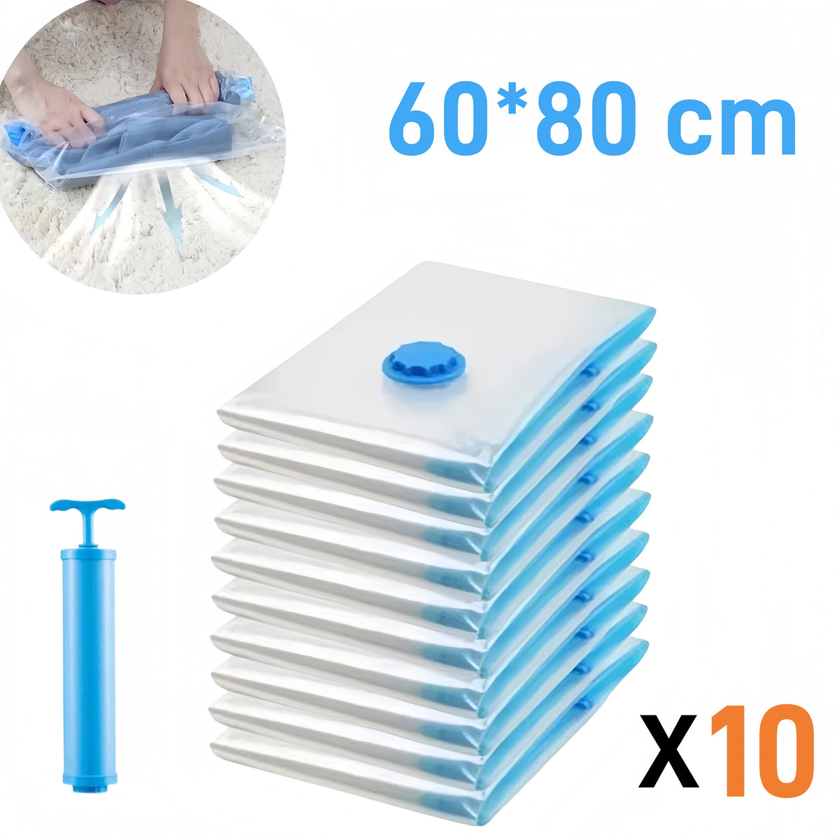 Reusable Vacuum Storage Bags with Hand Pump