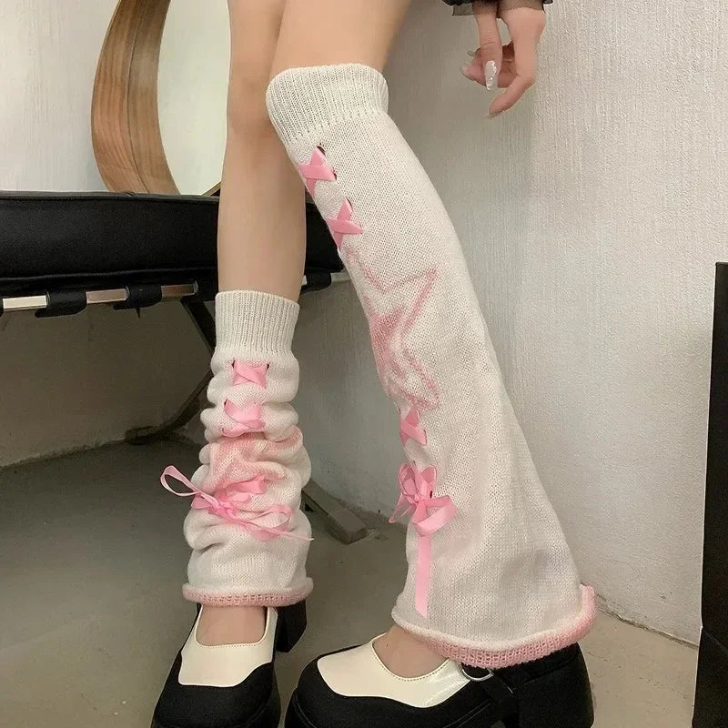 Star Drawstring JK Lolita Leg Warmers