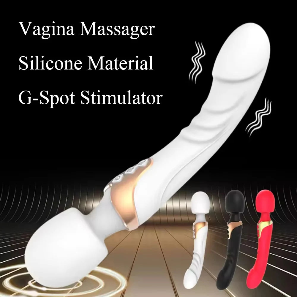 Silicone Rechargeable 10-Mode Wand Vibrator