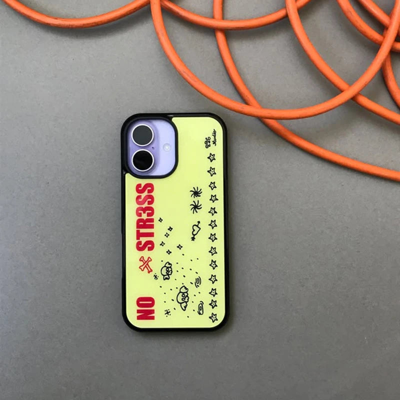 Yellow Love Graphic Anti-Drop Phone Case for iPhone