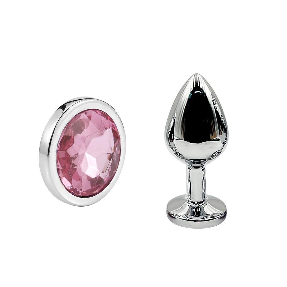 Crystal-Tip Stainless Steel Anal Plug