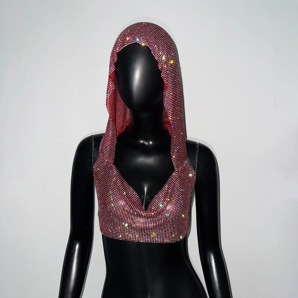 Women's Rhinestone Fishnet Crop Tank Top