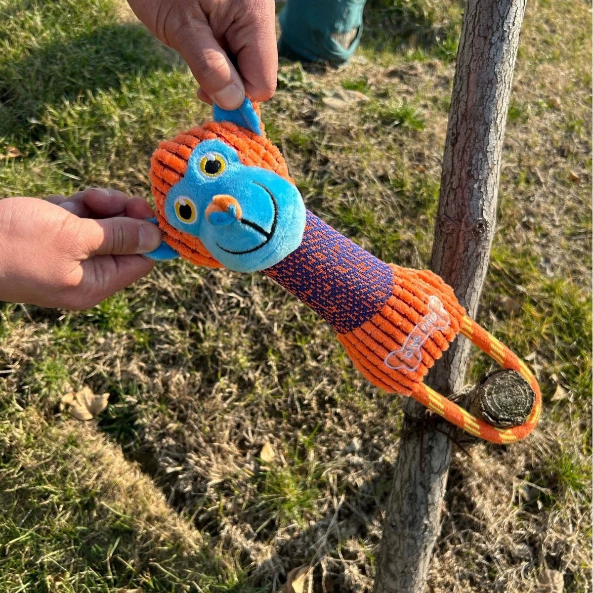 Animal-Shaped Corduroy Squeaky Dog Toy