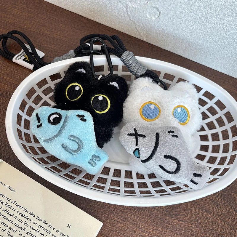 Black Cat Plush Bag Charm Keychain
