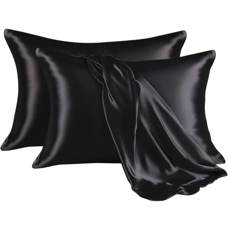 2-Piece Solid Satin Pillowcase Set – 20 x 26 in