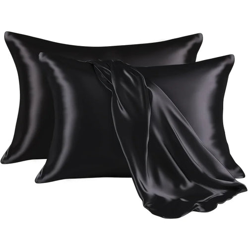 2-Piece Solid Satin Pillowcase Set – 20 x 26 in