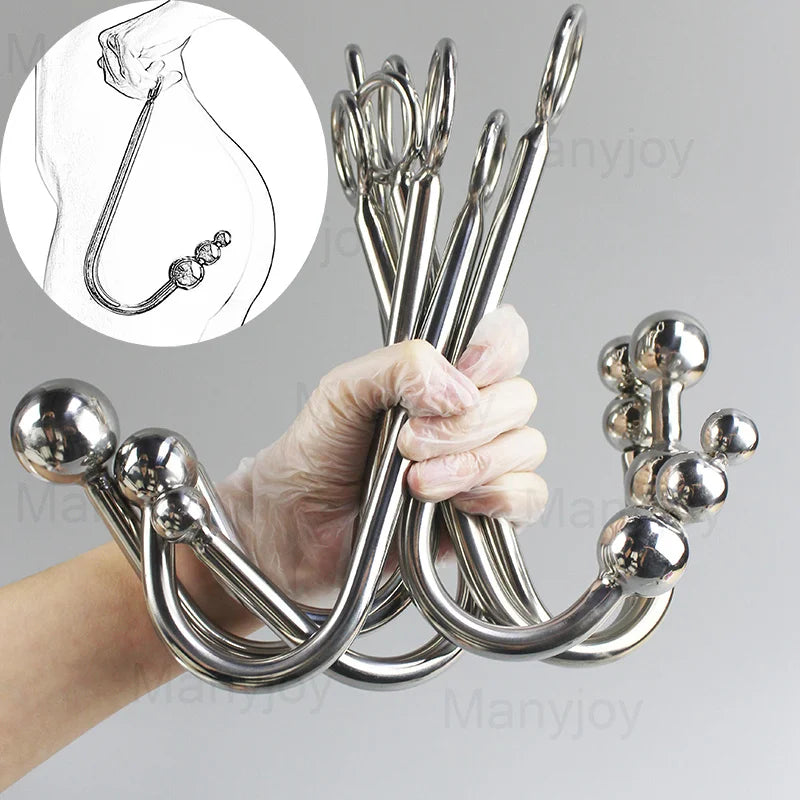 Stainless Steel Anal Hook with Ball Plug