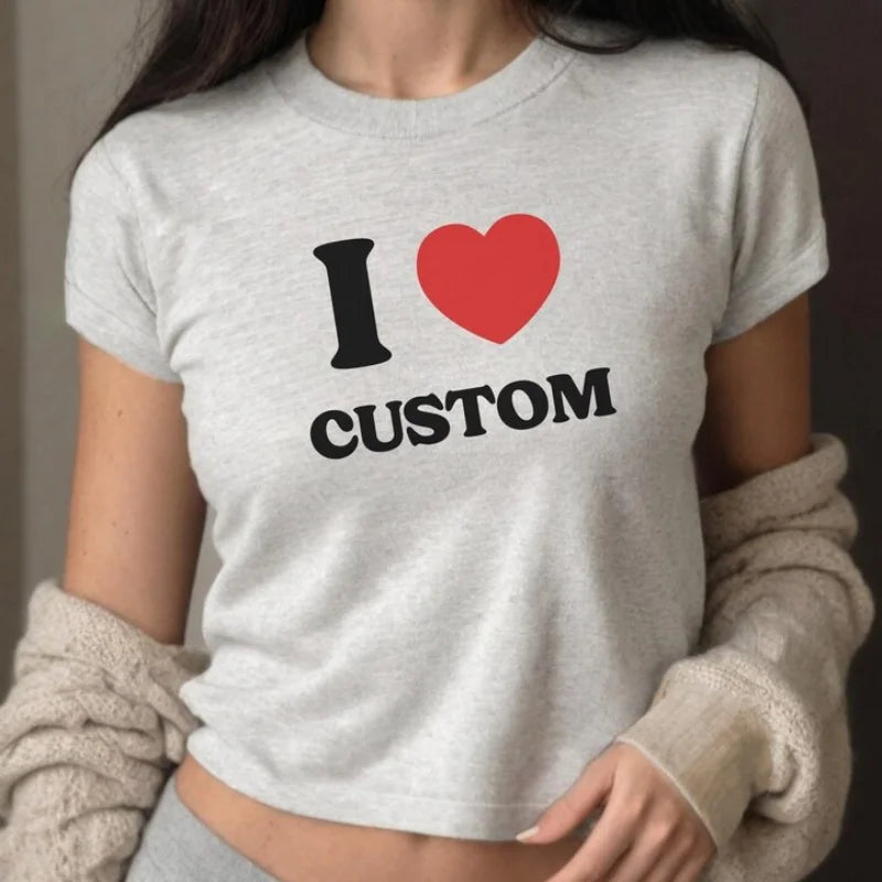 Cute Graphic Y2K Slim-Fit Baby Tee
