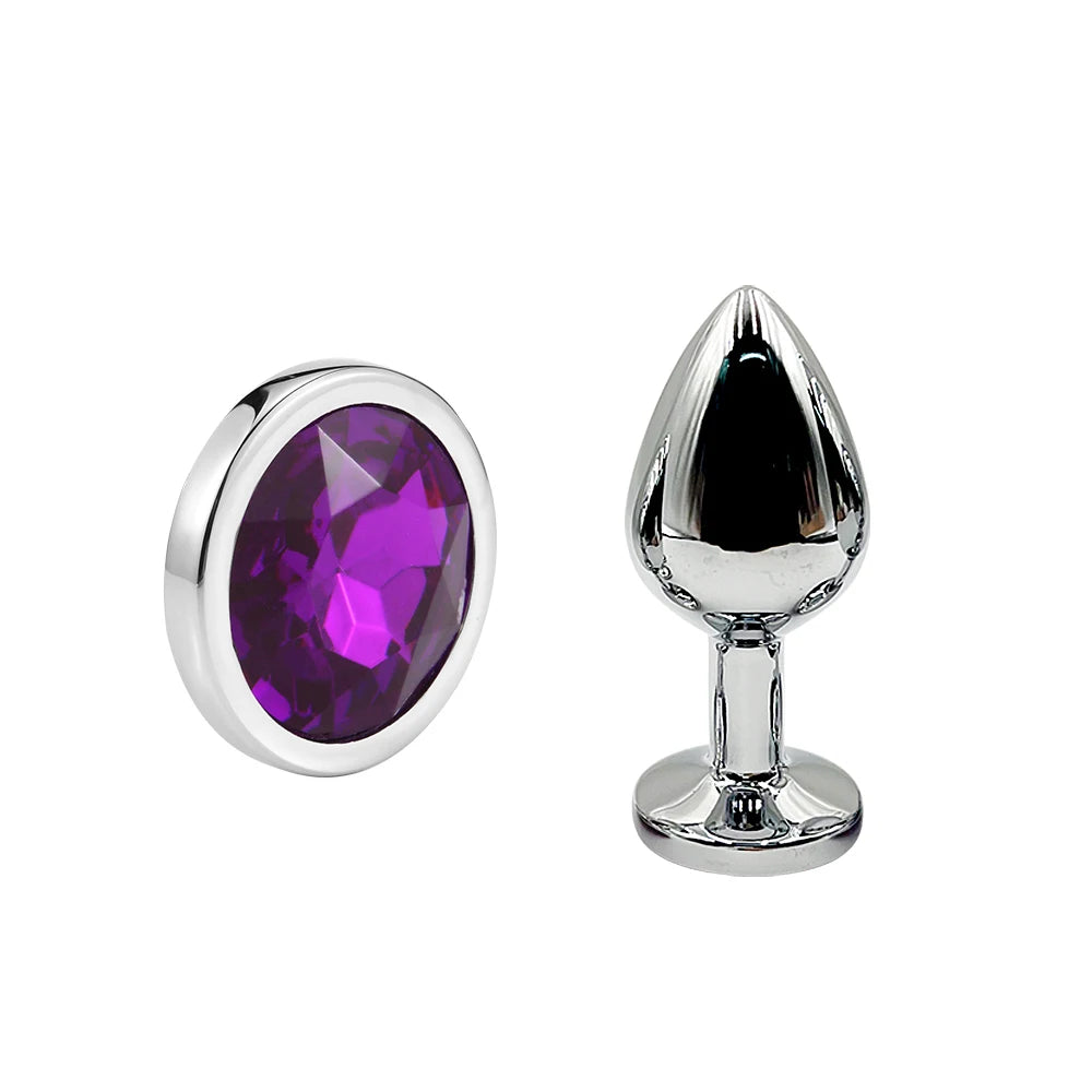 Crystal-Tip Stainless Steel Anal Plug