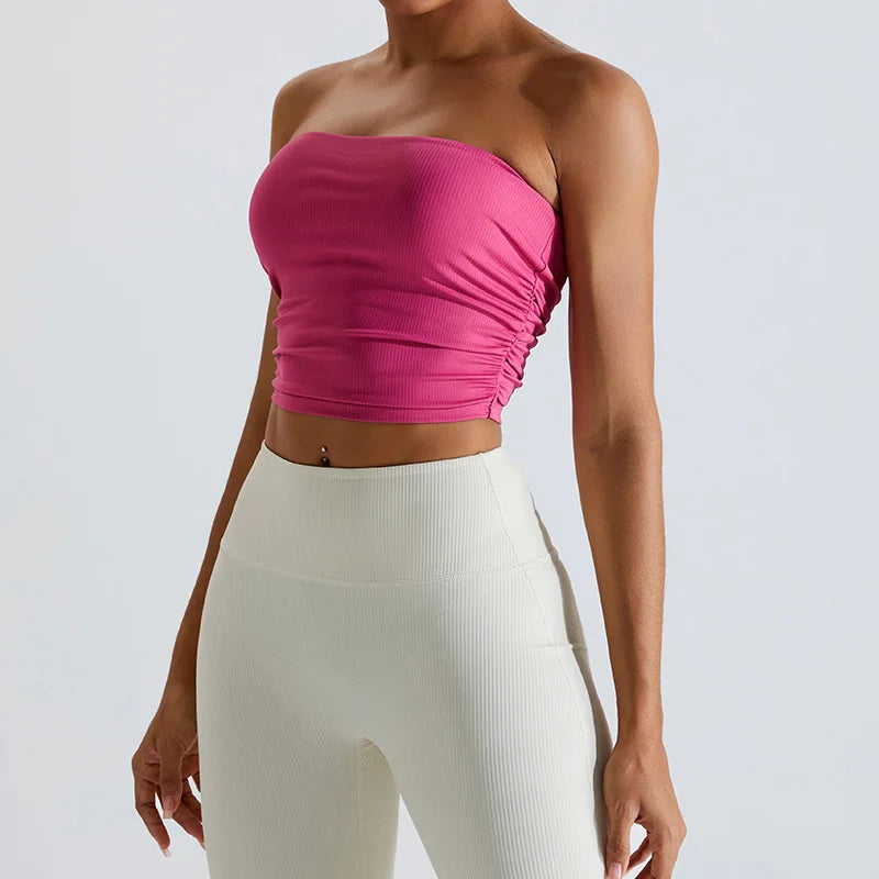 Sexy  Sports Bra  Women Gym Brassiere Sport Bh Fitness Vest Push Up Yoga  Padded Sports Bandeau Top Active Wear