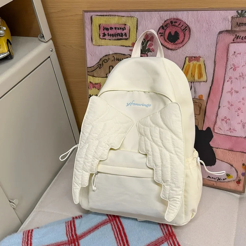 Y2K Angel Wing Canvas Backpack