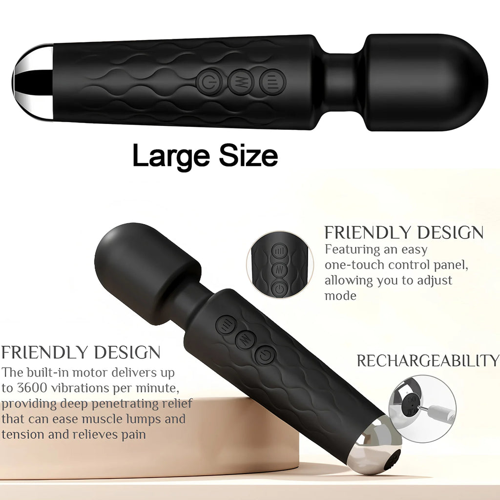 Waterproof Multi-Speed Magic Wand Massager