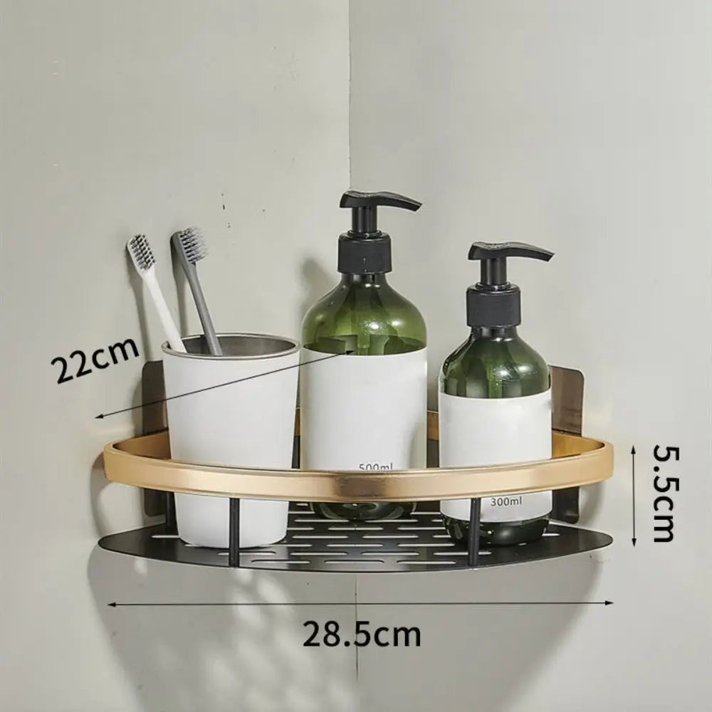 Aluminum No-Drill Corner Shower Shelf
