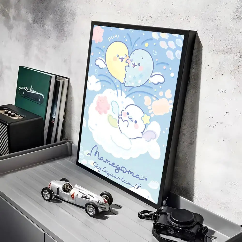 Mamegoma Kawaii Self-Adhesive Wall Poster