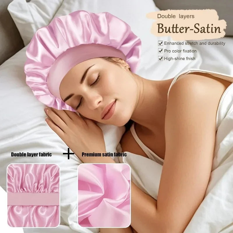 Silk Pillowcase & Extra-Large Satin Bonnet Set