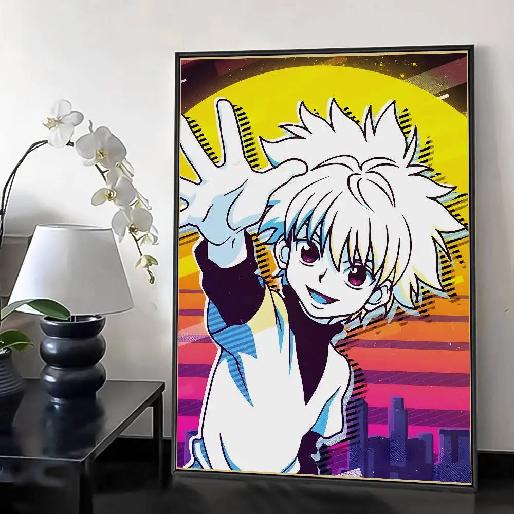 H-HunterXHunter Retro Poster HD Art Sticky Wall Waterproof Home Living Room Bedroom Bar Aesthetic Decoration