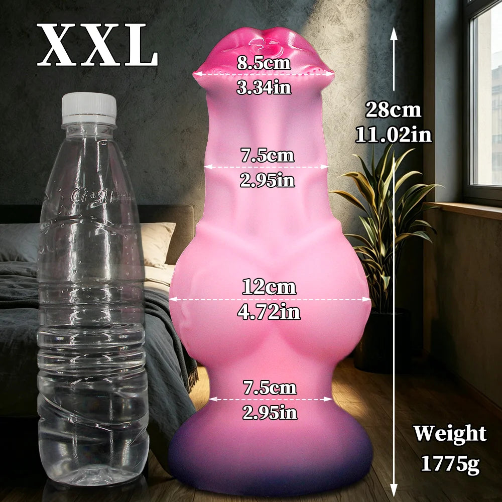 Large Knotted Animal-Style Dildo & Anal Plug
