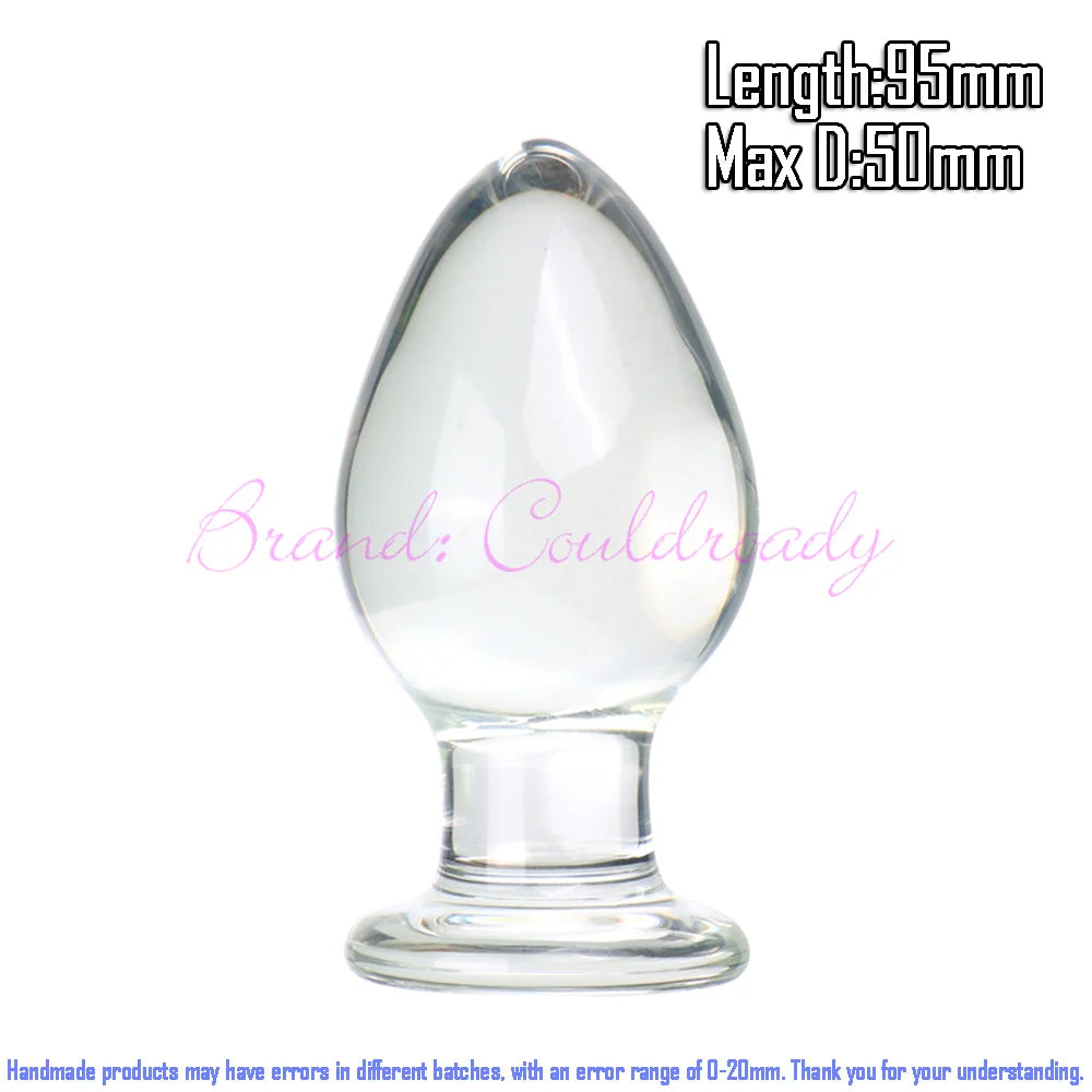 Large Golden Crystal Glass Anal Plug