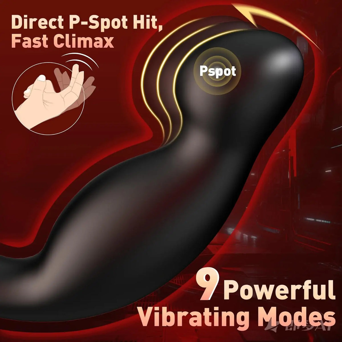 9-Mode Anal Vibrator with Removable Triple Rings