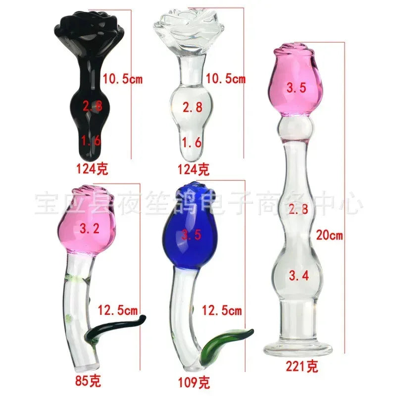 Crystal Glass Anal Bead & Plug