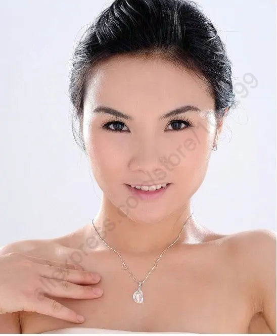 One Jewely Sets White Crystal Wedding Engagement 925 Sterling Silver Earring Pendant Necklace Women Party Gift