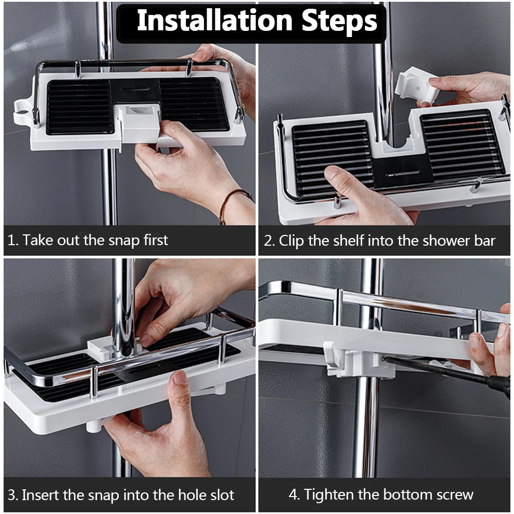 Detachable No-Drill Floating Shower Shelf