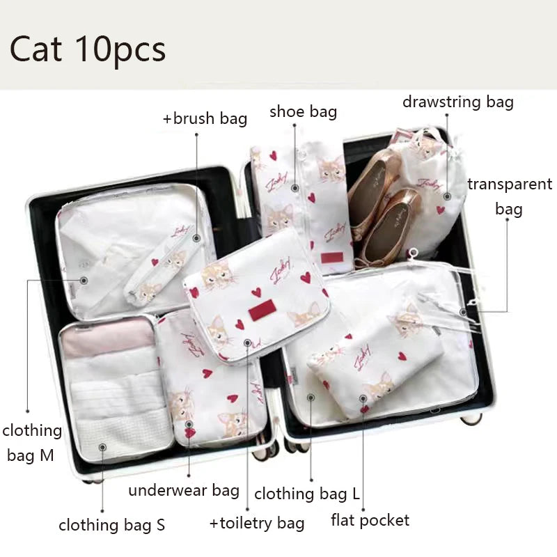 6-Piece Travel Packing Cube & Toiletry Bag Set