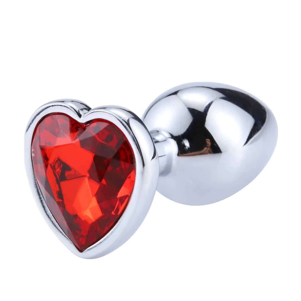 Heart-Base Crystal Metal Anal Plug
