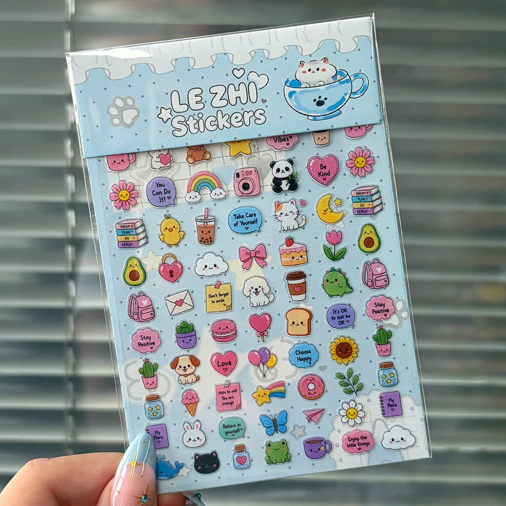 Tiny Strawberry & Floral Decorative Sticker Set