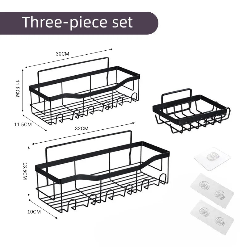 Aluminum No-Drill Shower Storage Shelf