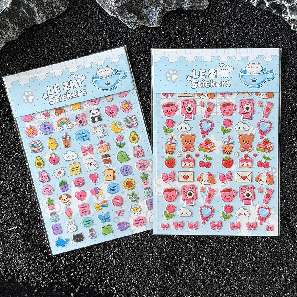 Tiny Strawberry & Floral Decorative Sticker Set