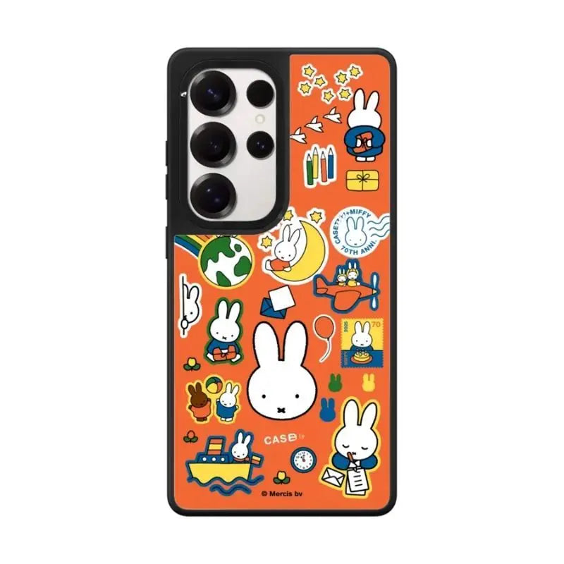 Kawaii Miffy Phone Case Cute Cartoon Design MagSafe S25ultra S24 S23 Mirror Surface Anti-drop Protection Case