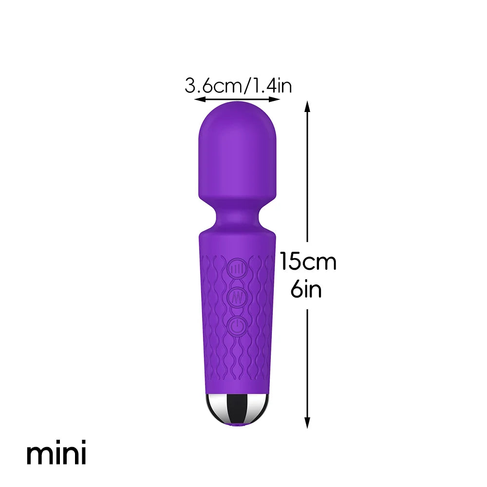 Waterproof Rechargeable Wand Vibrator – 20 Modes/8 Speeds