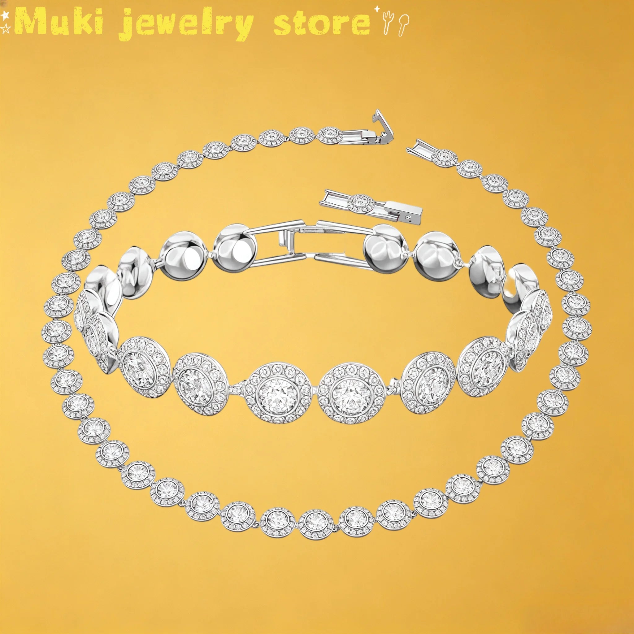 2026 Original Jewelry Round Necklace Earring Bracelet  Fashion  Chain Women Jewelry Sets Party Accessories