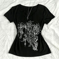 Punk Letter Print Y2K Baby Tee
