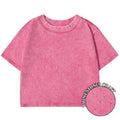 100% Cotton Washed O-Neck Crop T-Shirt