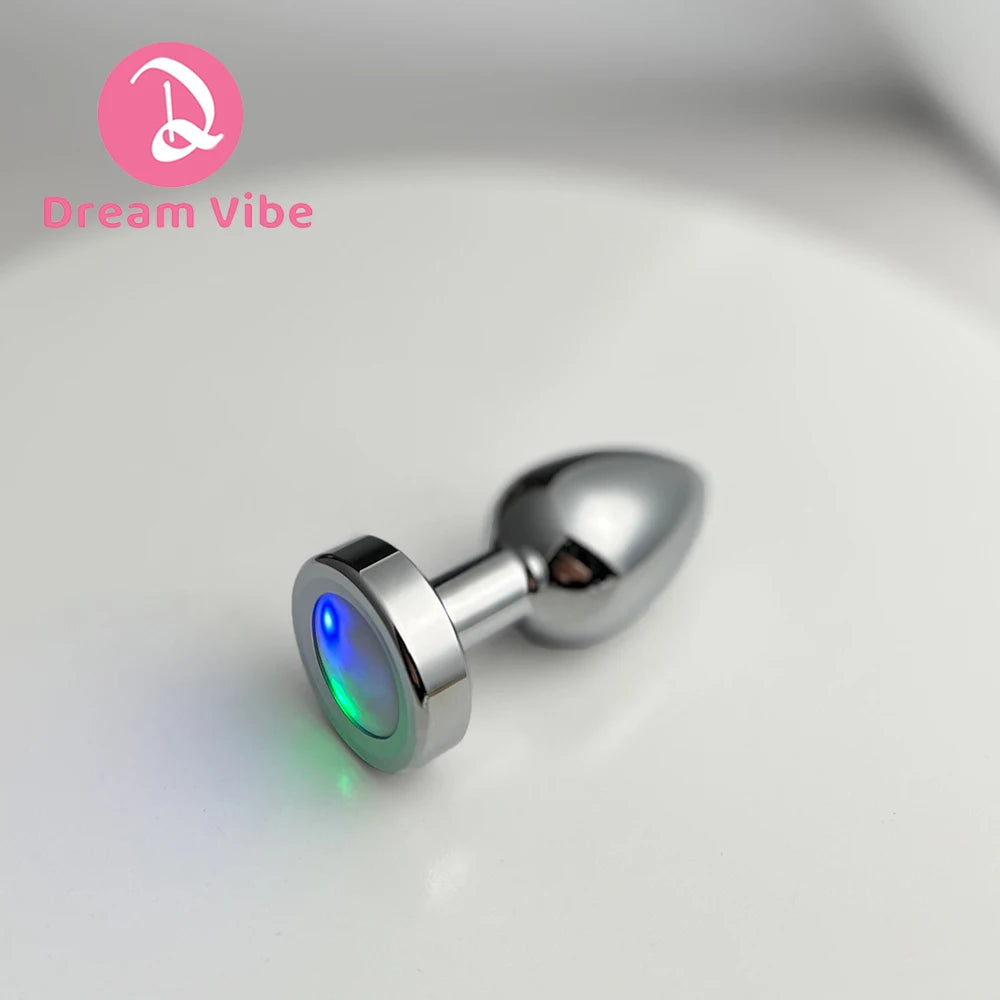 LED Silver Metal Anal Plug