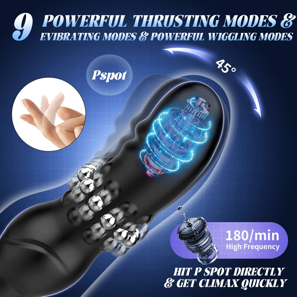 9-Mode Thrusting Prostate Massager with Ring