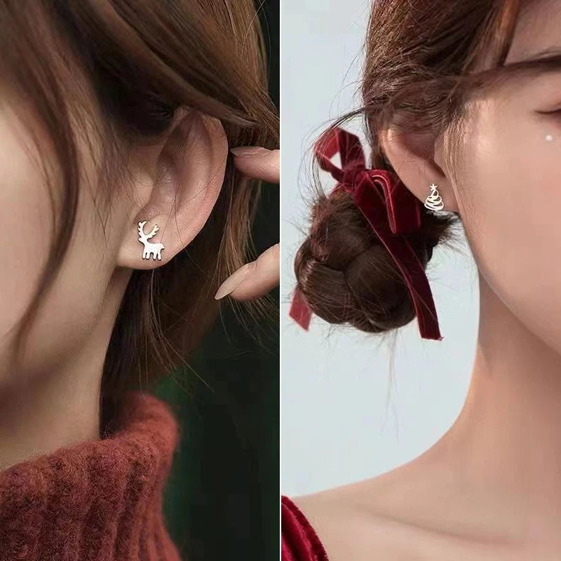 925 Silver-Needle Mini Stud Earring Set