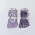 Full Toe Yoga Socks Woman Silicone Non-slip Grip Pilates Five Toe Low-ankle Toeless Sock