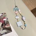 Hachiware Blue Cat Beaded Phone Charm