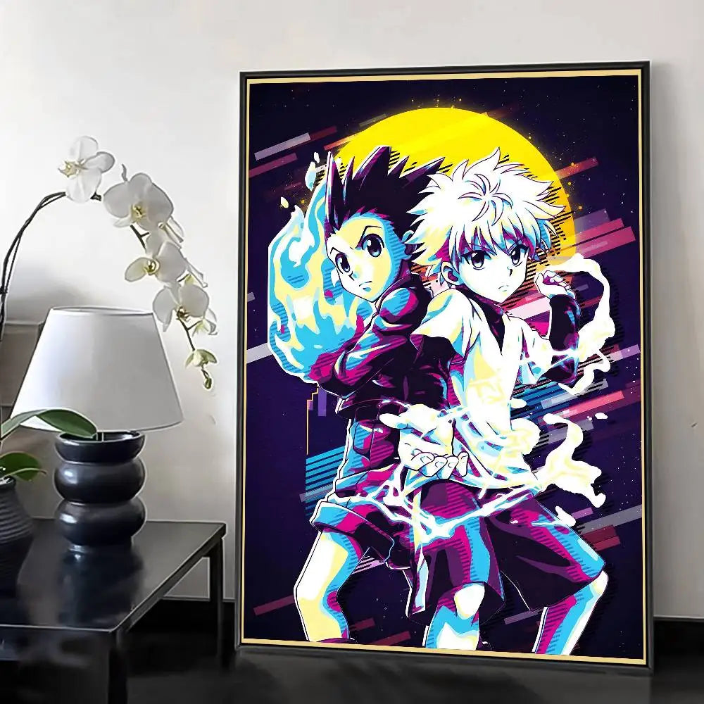 H-HunterXHunter Retro Poster HD Art Sticky Wall Waterproof Home Living Room Bedroom Bar Aesthetic Decoration
