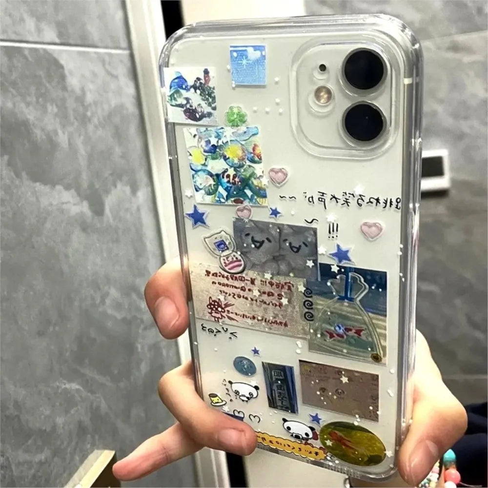 Y2K Graffiti Clear TPU Phone Case for iPhone