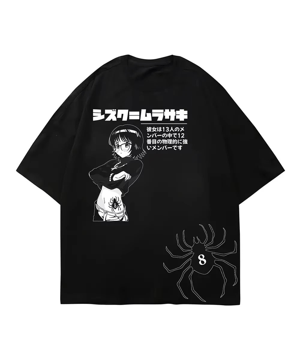 2026Hunter X Hunter Shizuku Murasaki Phantom Troupe Double-sided Anime T-shirt Men Women Vintage Oversized Streetwear Cotton Tee