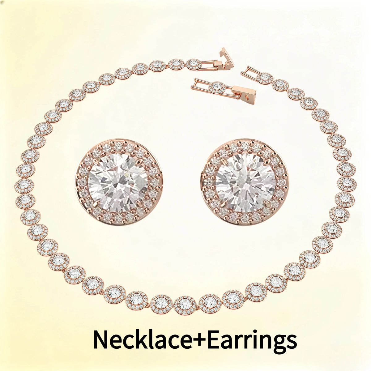Women's Round Necklace, Earrings & Bracelet Set